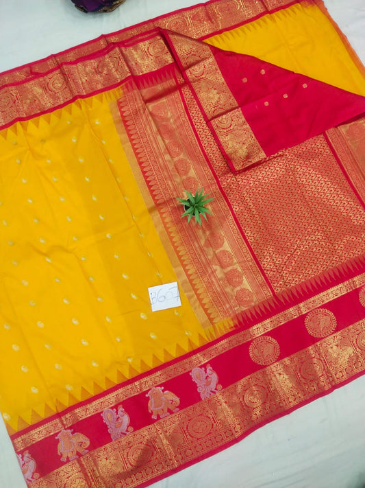 Gadwal semi pattu Meena butta with blouse sarees 060825 S2 B