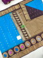 Gadwal semi pattu Meena butta with blouse sarees 060825 S2 B