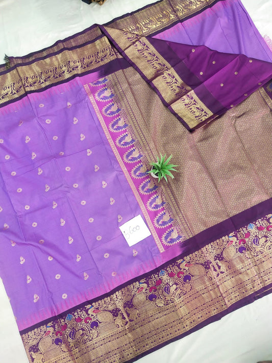 Gadwal semi pattu Meena butta with blouse sarees 060825 S2 B