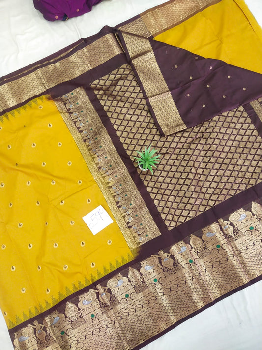 Gadwal semi pattu Meena butta with blouse sarees 060825 S2 B