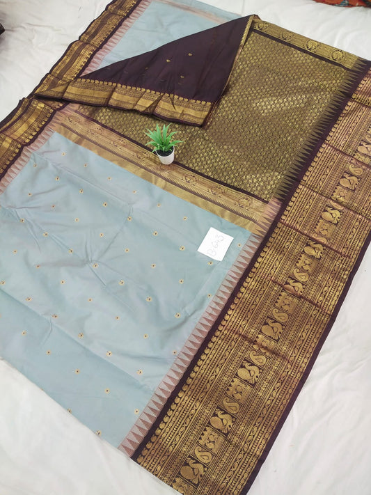 Gadwal Semi Kanchi Big Border with Blouse Sarees 080825 S2 B