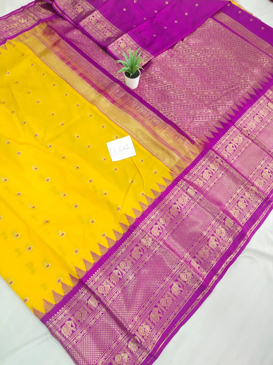 Gadwal Semi Kanchi Big Border with Blouse Sarees 080825 S2 B