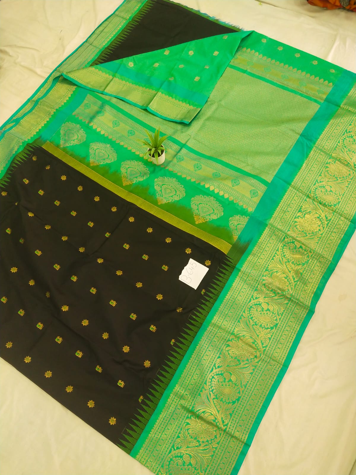Gadwal Semi Kanchi Big Border with Blouse Sarees 080825 S2 B