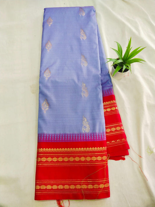 Gadwal Semi Pattu  Small Border With Blouse Sarees 300825 S1
