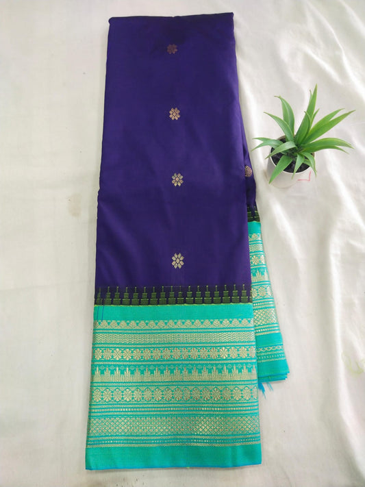 Gadwal Semi Pattu  Small Border With Blouse Sarees 300825 S1