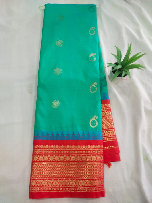 Gadwal Semi Pattu  Small Border With Blouse Sarees 300825 S1
