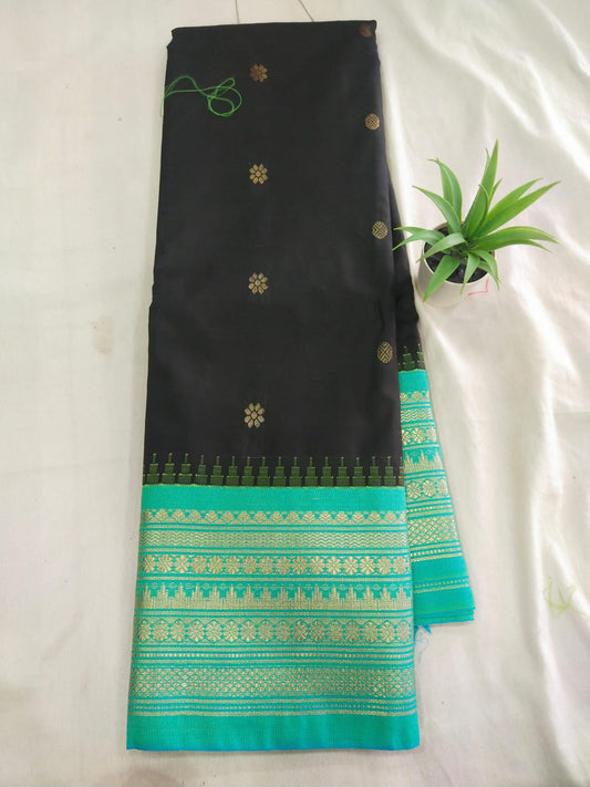Gadwal Semi Pattu  Small Border With Blouse Sarees 300825 S1