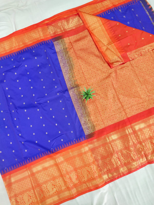 Gadwal semi Kanchi Big Border With Blouse Sarees S2 260825