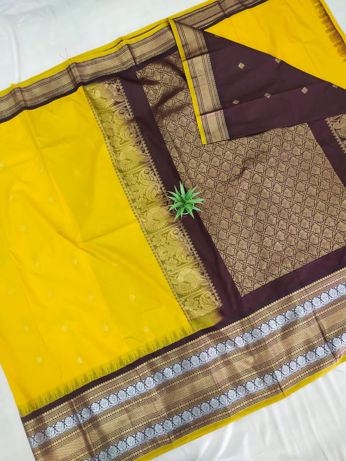 Gadwal semi Kanchi Big Border With Blouse Sarees S2 260825