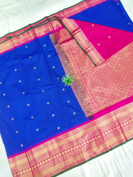 Gadwal semi Kanchi Big Border With Blouse Sarees S2 260825