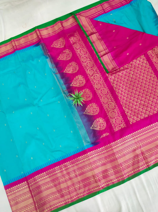 Gadwal semi Kanchi Big Border With Blouse Sarees S2 260825