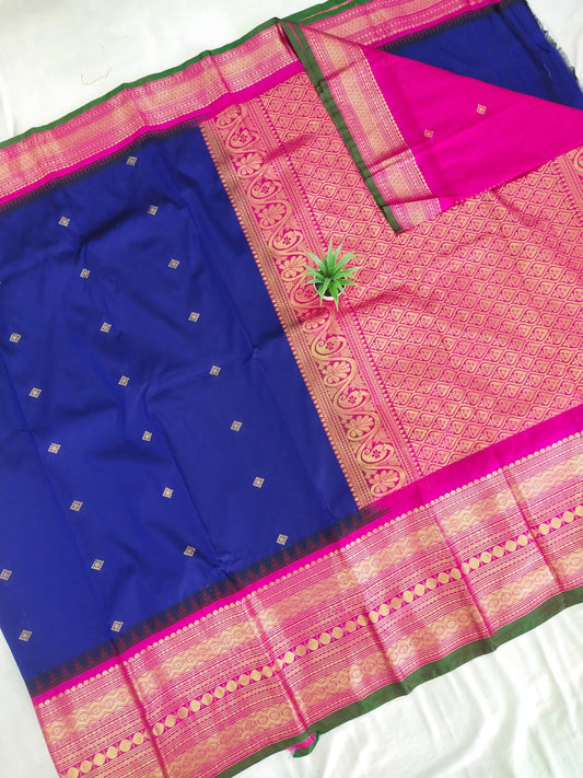 Gadwal semi Kanchi Big Border With Blouse Sarees S2 260825