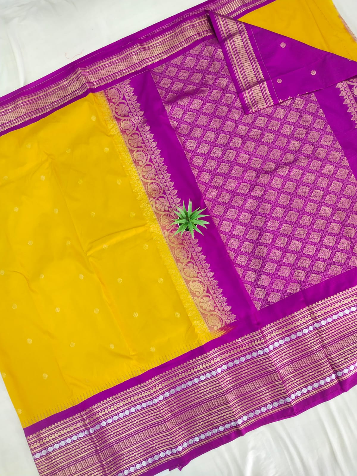 Gadwal semi Kanchi Big Border With Blouse Sarees S2 260825