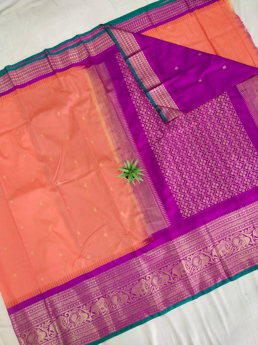 Gadwal semi Kanchi Big Border With Blouse Sarees S2 260825