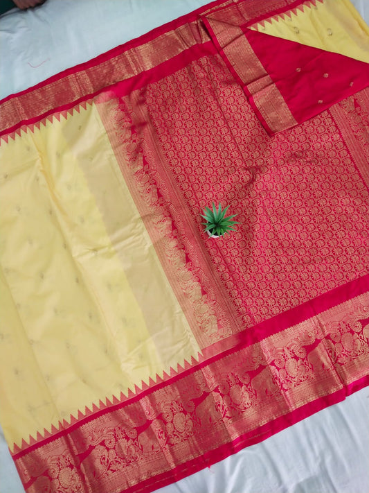 Gadwal semi Kanchi Big Border With Blouse Sarees S2 260825