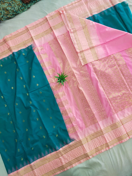 Gadwal Semi Pattu Small  Border With Blouse Sarees 290825 S2