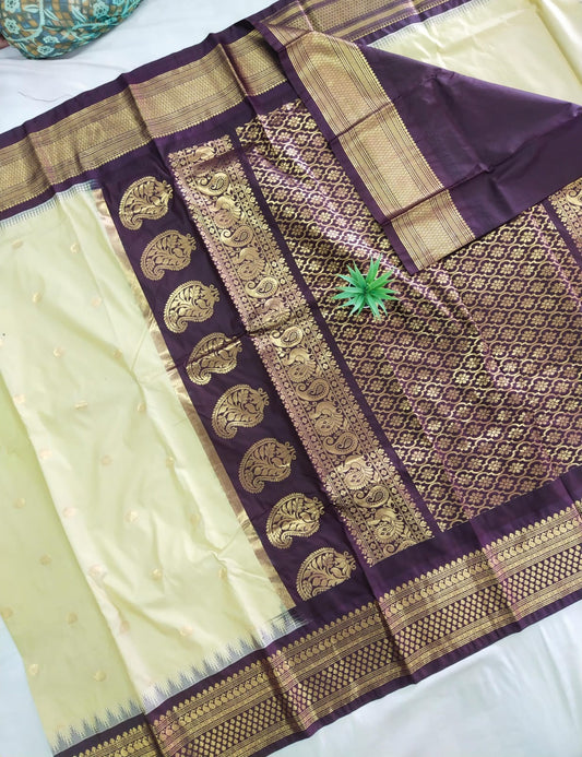 Gadwal Semi Pattu Small  Border With Blouse Sarees 290825 S2