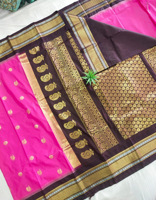 Gadwal Semi Pattu Small  Border With Blouse Sarees 290825 S2
