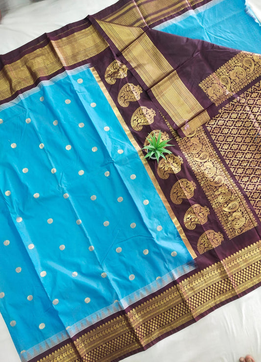 Gadwal Semi Pattu Small  Border With Blouse Sarees 290825 S2