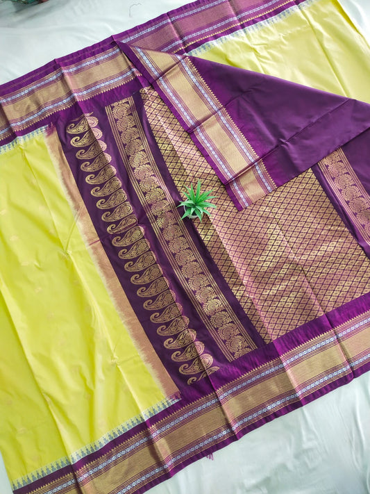 Gadwal Semi Pattu Small  Border With Blouse Sarees 290825 S2