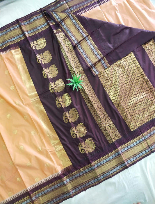 Gadwal Semi Pattu Small  Border With Blouse Sarees 290825 S2