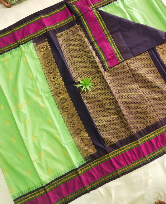 Gadwal Semi Pattu Small  Border With Blouse Sarees 290825 S2