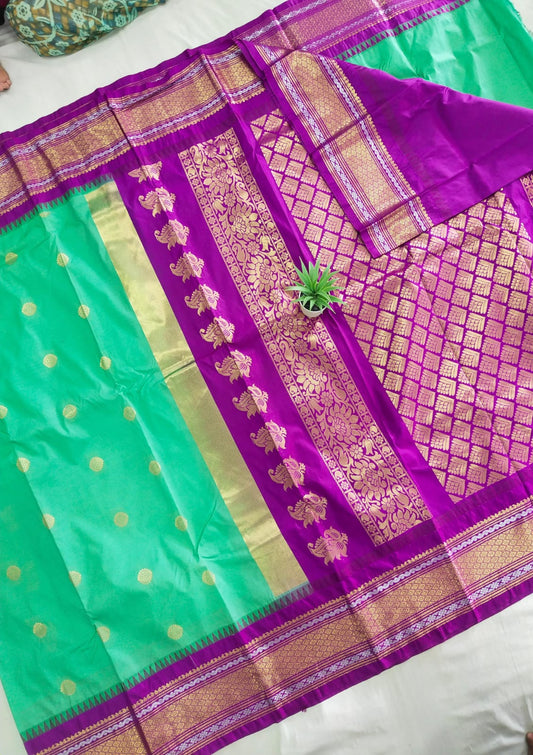 Gadwal Semi Pattu Small  Border With Blouse Sarees 290825 S2