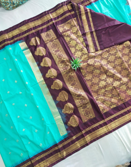Gadwal Semi Pattu Small  Border With Blouse Sarees 290825 S2