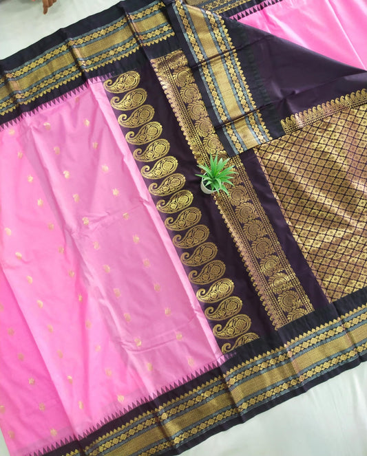 Gadwal Semi Pattu Small  Border With Blouse Sarees 290825 S2