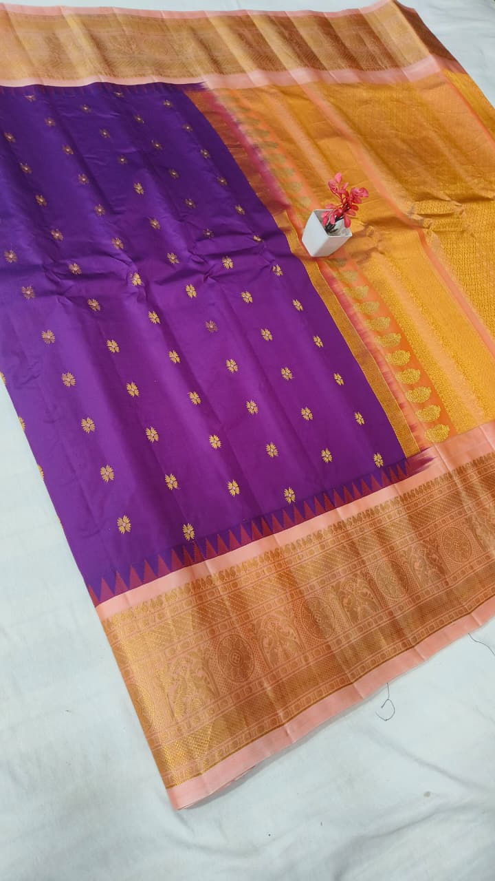 Gadwal pure pattu Butta with blouse sarees 041025