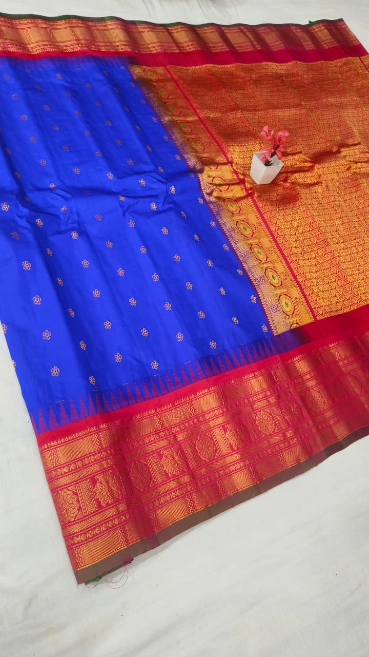 Gadwal pure pattu Butta with blouse sarees 041025