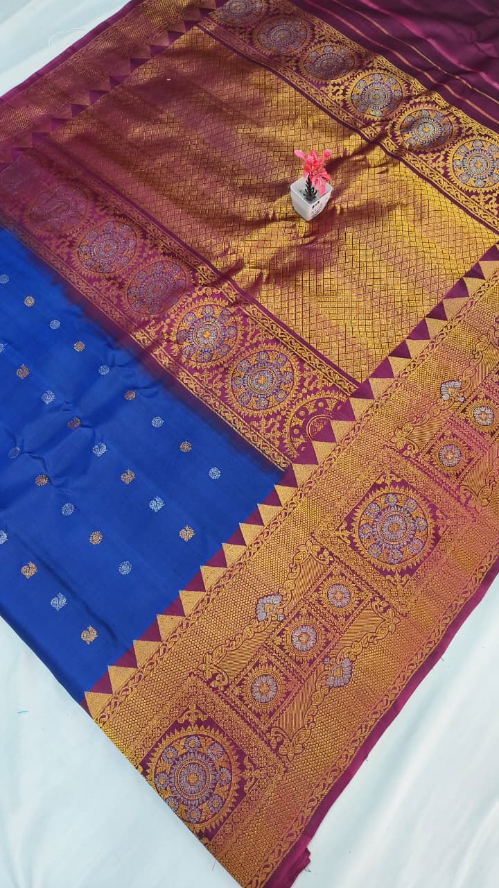Gadwal pure pattu turning boder HL W/B