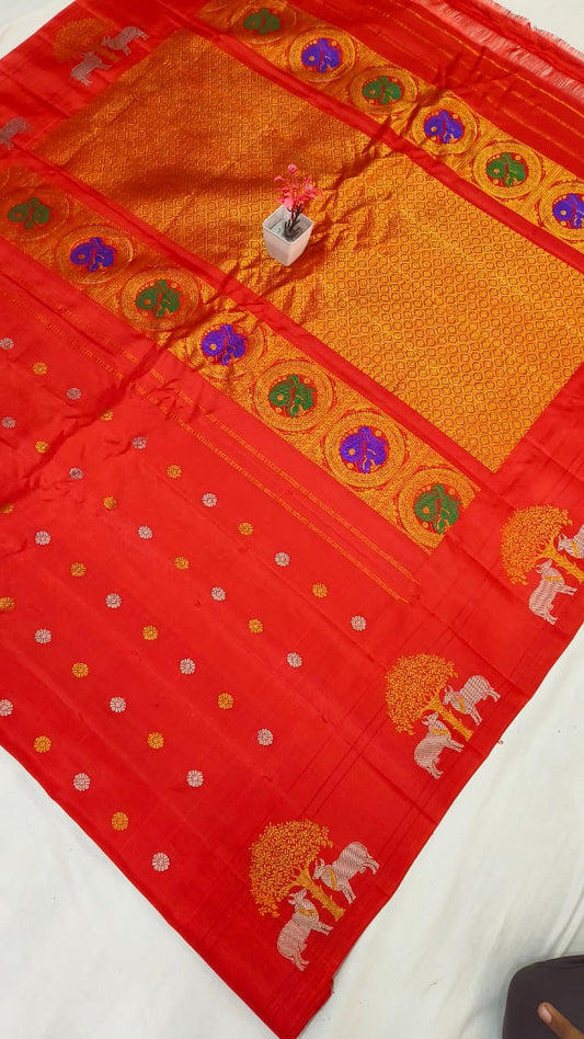Gadwal pure pattu turning boder HL W/B