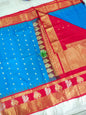 Gadwal Semi Pattu Boder Meena Butta with Blouse Sarees 011125
