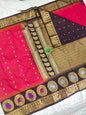 Gadwal Semi Pattu Boder Meena Butta with Blouse Sarees 011125