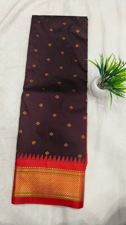 Gadwal mixed silk paithani pallu with blouse sarees 251025