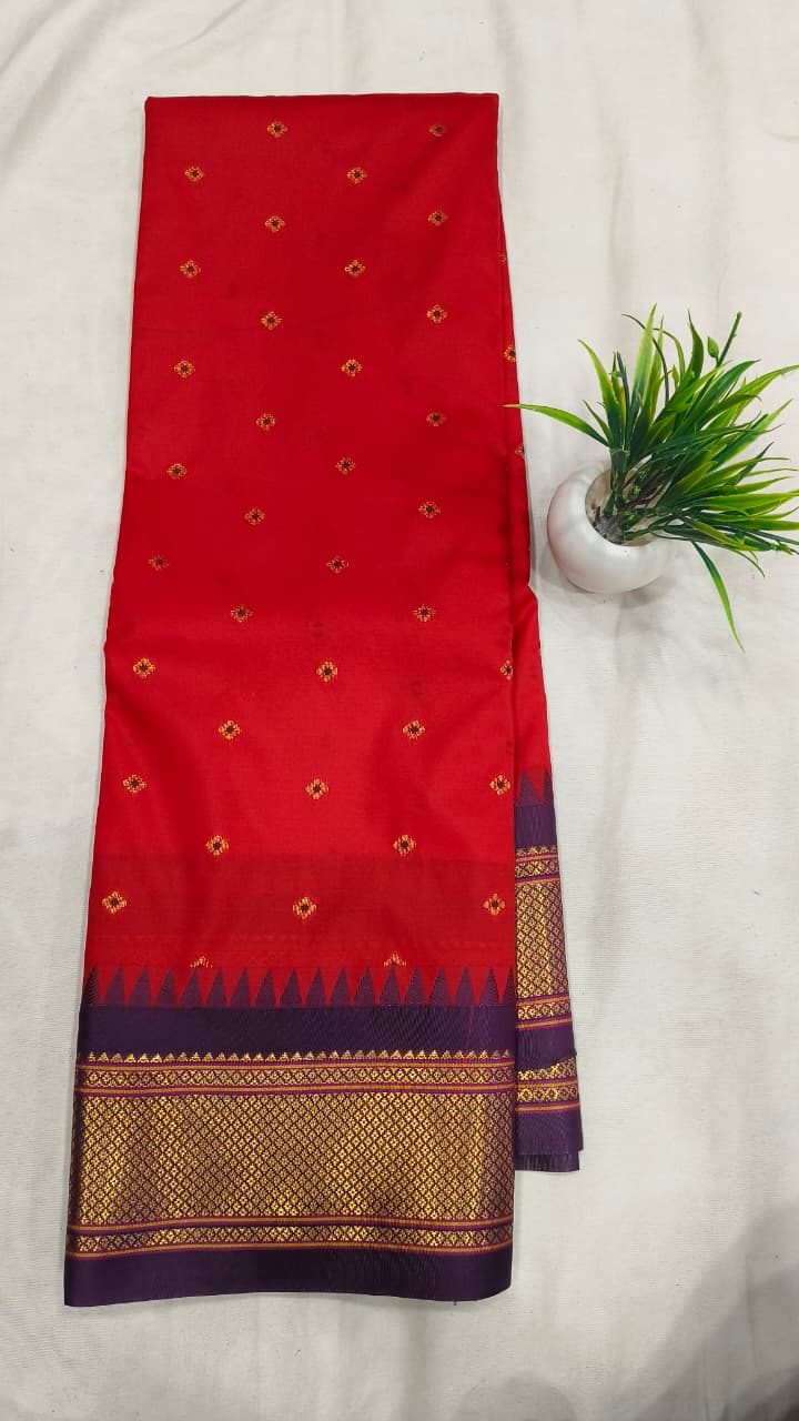 Gadwal mixed silk paithani pallu with blouse sarees 251025