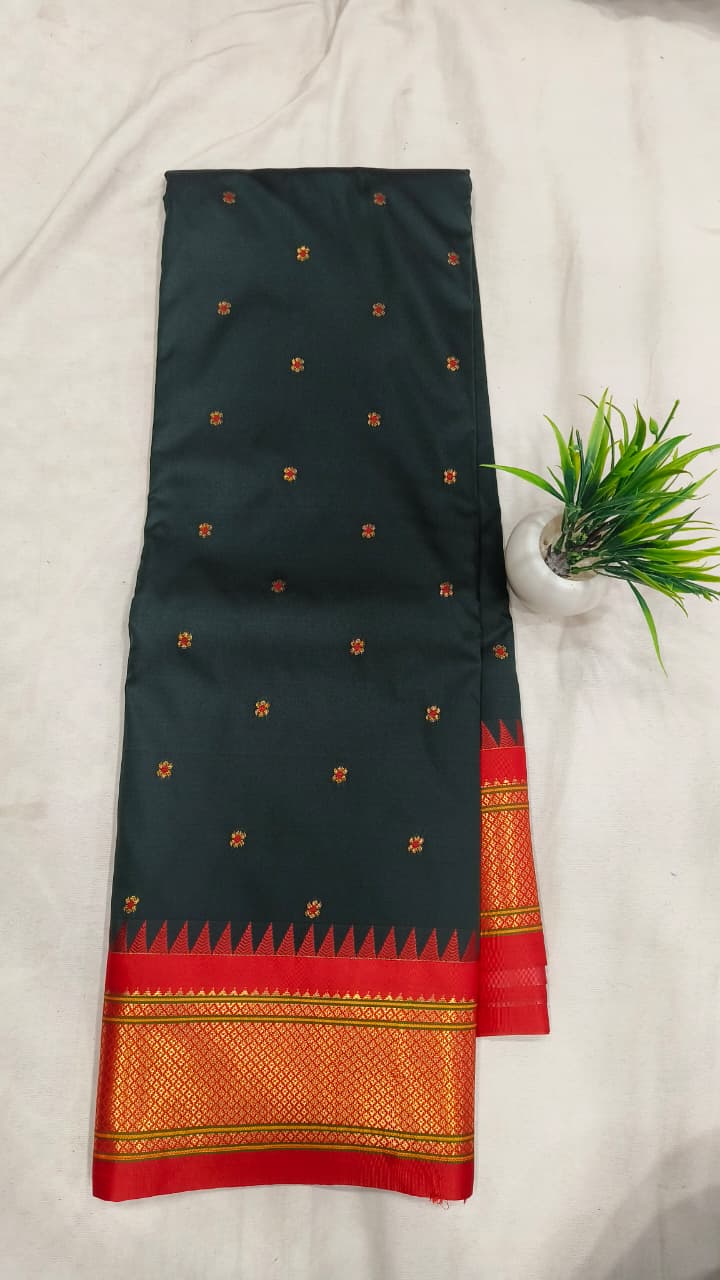 Gadwal mixed silk paithani pallu with blouse sarees 251025
