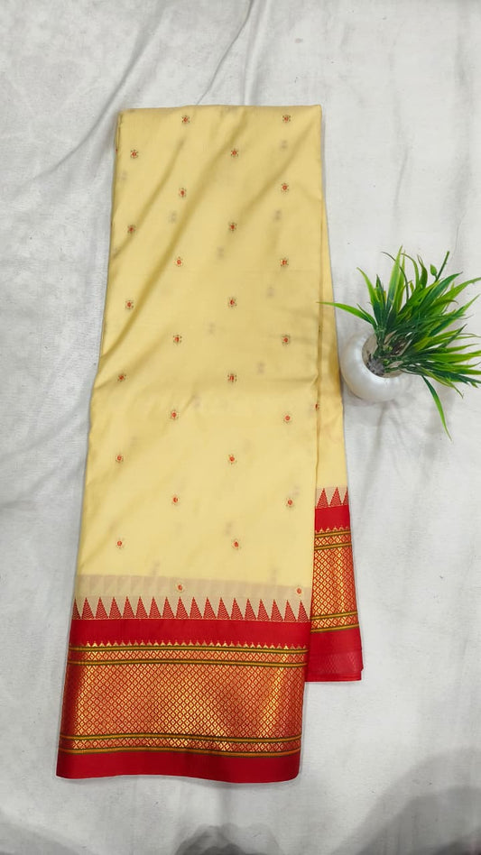 Gadwal mixed silk paithani pallu with blouse sarees 251025