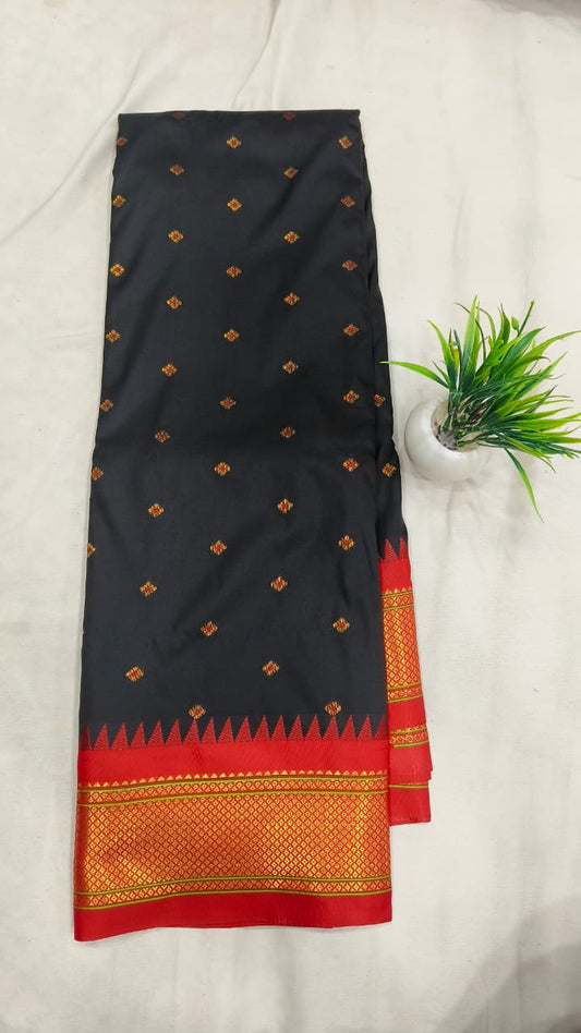 Gadwal mixed silk paithani pallu with blouse sarees 251025