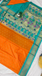 Gadwal mixed silk paithani pallu with blouse sarees 311025