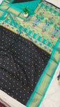 Gadwal mixed silk paithani pallu with blouse sarees 311025
