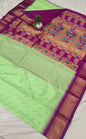 Gadwal mixed silk paithani pallu with blouse sarees 311025