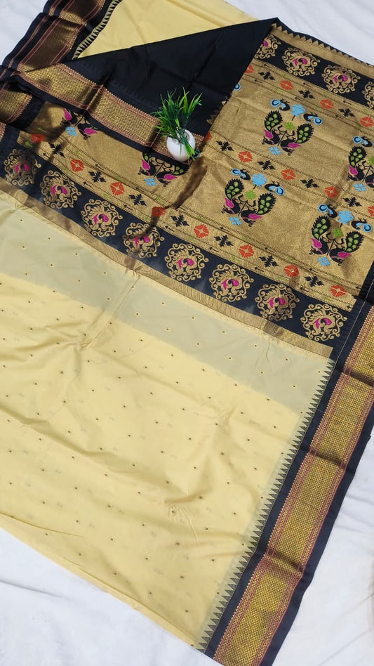 Gadwal mixed silk paithani pallu with blouse sarees 311025