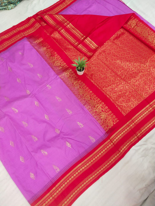 Gadwal mixed silk small boder with blouse sares 141125