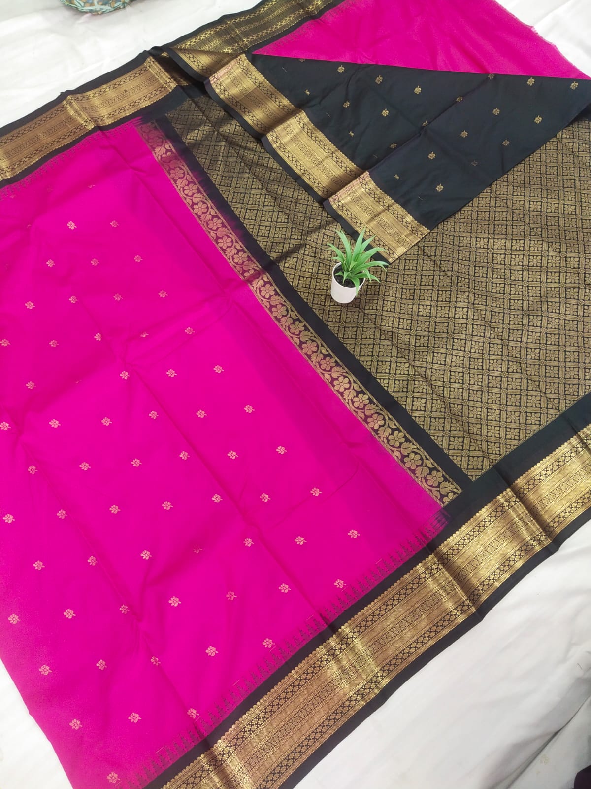 Gadwal mixed silk small boder with blouse sares 141125