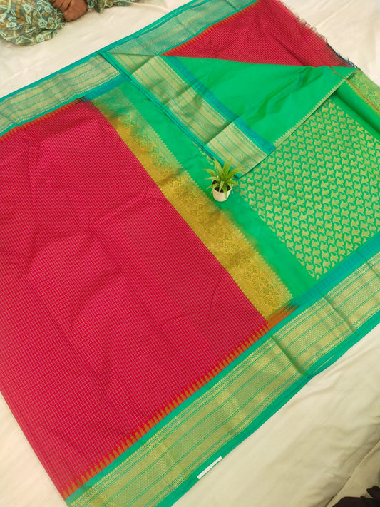 Gadwal mixed silk small boder with blouse sares 141125