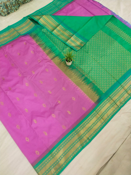 Gadwal mixed silk small boder with blouse sares 141125