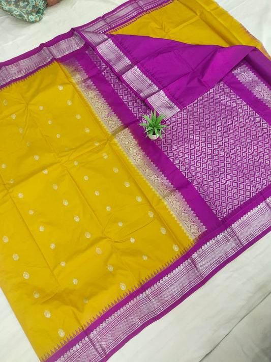 Gadwal mixed silk small boder with blouse sares 141125