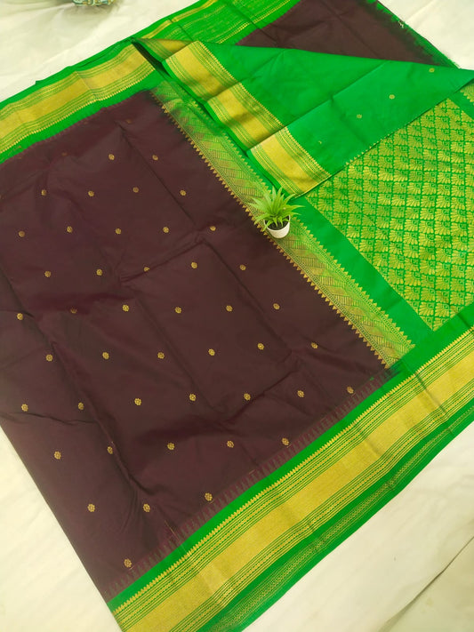 Gadwal mixed silk small boder with blouse sares 141125